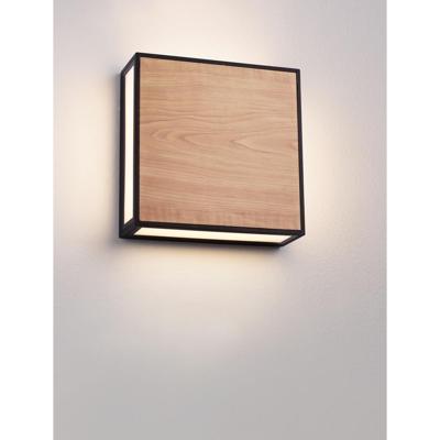 Lyora Vierkante wandlampAstral antraciet met hout - 9030631