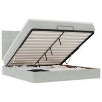 Ottoman bed met matrassen en LED's 160x200cm fluweel lichtgrijs - thumbnail