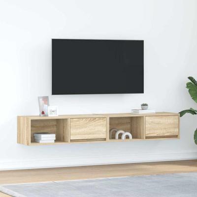 Tv-meubels 2 st 80x31x25,5 cm bewerkt hout sonoma eikenkleurig
