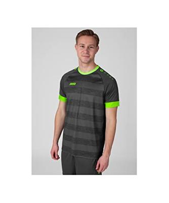 JAKO 4214 Shirt Celtic Melange Km - Antraciet/Lemon - XXL
