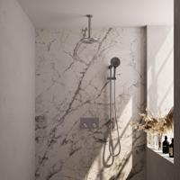 Brauer Brushed Carving Thermostatische Regendoucheset Inbouw - Hoofddouche 20 cm - Met Drukknoppen - Handdouche 3 Standen - Doucheslang - Geintegreerde Glijstang - Rvs - thumbnail