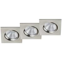 LED Spot 3 Pack - Inbouwspot - Trion Paniro - Vierkant 5W - Dimbaar - Warm Wit 3000K - Mat Nikkel - Aluminium - 80mm - thumbnail