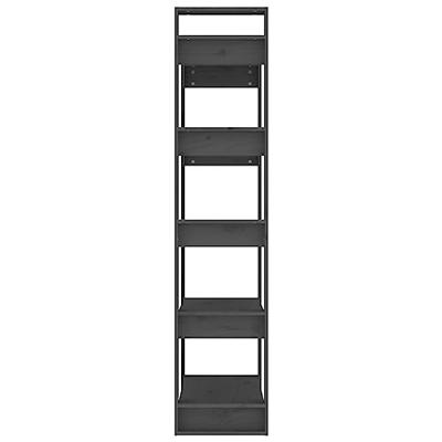 Boekenkast/kamerscherm 80x35x160 cm massief hout grijs