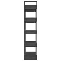 Boekenkast/kamerscherm 80x35x160 cm massief hout grijs - thumbnail