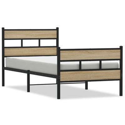 Bedframe zonder matras metaal sonoma eikenkleurig 150x200 cm