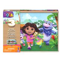 Dora 3in1 Houten Puzzel 3x24 Stukjes - thumbnail