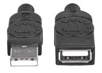Manhattan USB-kabel USB 2.0 USB-A stekker, USB-A bus 1.80 m Zwart Vergulde steekcontacten, UL gecertificeerd 338653-CG - thumbnail