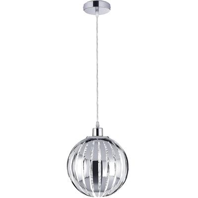 Led Hanglamp - Hangverlichting - Trion Zuka - E27 Fitting - Rond - Glans Chroom - Aluminium