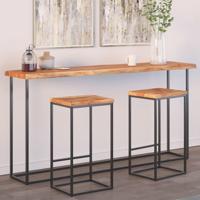 Tafelblad rechthoekig natuurlijke rand 160x40x2,5 cm acaciahout - thumbnail