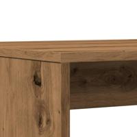 3-delige Eettafel en bankenset bewerkt hout artisanaal eiken - thumbnail