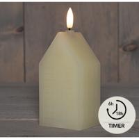 LED Kaars wax huisje ivoor 5x6x15cm - thumbnail