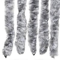 Vliegengordijn 56x185 cm chenille wit en grijs - thumbnail