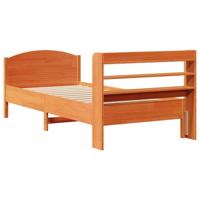 Bedframe zonder matras massief grenenhout wasbruin 75x190 cm - thumbnail