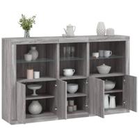 Dressoir met LED-verlichting 162x37x100 cm grijs sonoma eiken - thumbnail