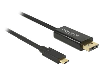 Delock 85255 Kabel USB Type-C male > DisplayPort male (DP Alt Mode) 4K 60 Hz 1 m zwart - thumbnail