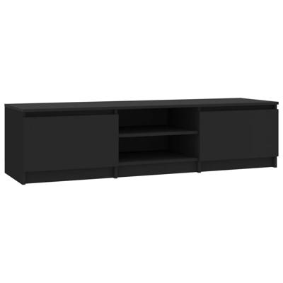 Tv-meubel 140x40x35,5 cm bewerkt hout zwart