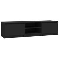 Tv-meubel 140x40x35,5 cm bewerkt hout zwart - thumbnail