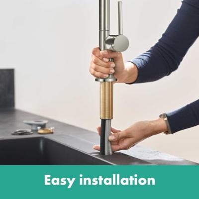 Hansgrohe Talis 1-gr keukenmengkraan 270 rvs-look 72840800 Hansgrohe Talis 1-gr keukenmengkraan 270 rvs-look 72840800