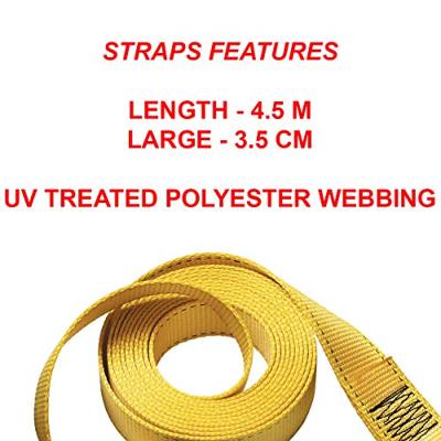 Masterlock Ratchet tie down with J hooks 4,50m - colour : yellow - PVC grip on r - 3058EURDAT - thumbnail