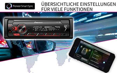 Pioneer MVH-S420BT Autoradio Rood met USB-Bluetooth