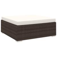 Voetensteun 1 st met kussen poly rattan bruin - thumbnail