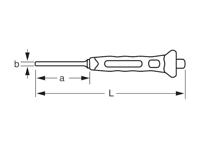 Bahco Doorslag | met veiligheidsring | met tweecomponentengreep | cilindervormig | lengte 155 mm | 3 mm - TAH3734BM-3 - thumbnail