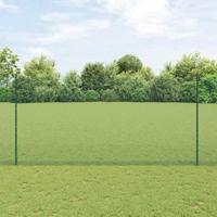 VidaXL Hek met paal groen 1,6 x 25 m staal en pvc - thumbnail