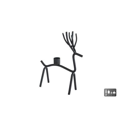 CosyDecor Kandelaar hert metaal 14x7x21cm