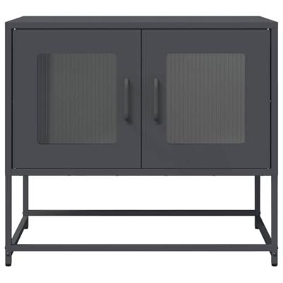 Tv-meubel 68x39x60,5 cm koudgewalst staal antracietkleurig