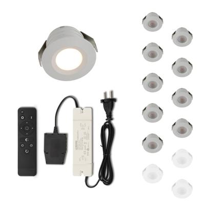 Set LED-inbouwspot met afstandsbediening Valdeno wit 3W dimbaar IP44 1-12 stuks