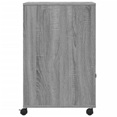 Printerkastje met wielen 60x48x74 cm grijs sonoma eikenkleur