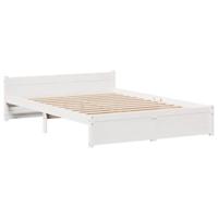 Bedframe zonder matras massief grenenhout wit 140x200 cm - thumbnail