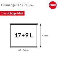Hailo 0630-260 oko duo plus l pedaalemmer 17+9l zwart - thumbnail