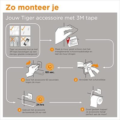 Tiger Tune Toiletborstel met houder Zwart metaal geborsteld / Zwart 9.6x38.2x12.1cm 1327338946