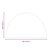 VidaXL Glasplaat voor open haard halfrond 1000x600 mm - thumbnail