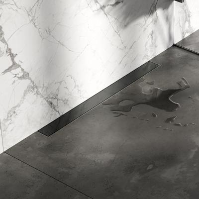 Brauer Douchegoot met Multifunctioneel Rooster en Flens Voor Wandmontage - 70 cm - Gunmetal Geborsteld Pvd