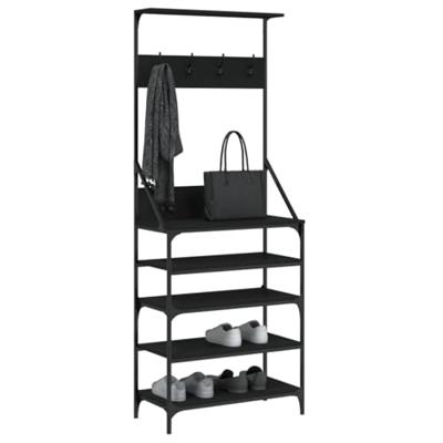 Kledingrek met schoenenrek 70x34x184 cm zwart