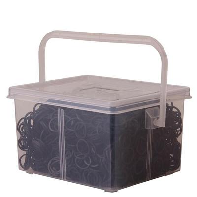 BR Invlechtelastiekjes in bakje Zwart zwart