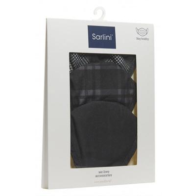 Sarlini mondkapjes polyester zwart/bruin one size 3 stuks