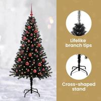 VidaXL Kerstboom met 150 led met standaard zwart 150 cm pvc - thumbnail