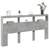 Hoofdbordkast met LED-verlichting 200x17x102 cm betongrijs - thumbnail