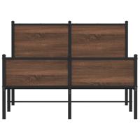 Bedframe zonder matras metaal bruin eikenkleurig 137x190 cm - thumbnail