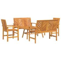Tuin loungeset 5 pcs Bruin Massief Acaciahout - thumbnail