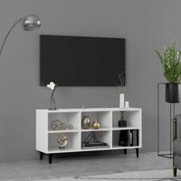Tv-meubel met metalen poten 103,5x30x50 cm wit - thumbnail