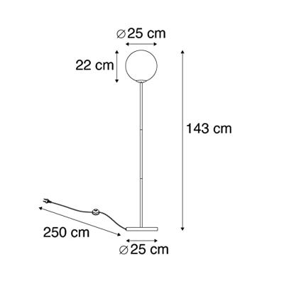 QAZQA Art deco vloerlamp messing met roze glas - Pallon QAZQA Art deco vloerlamp messing met roze glas - Pallon