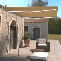 Luifel automatisch met LED en windsensor 300x250 cm geel en wit - thumbnail