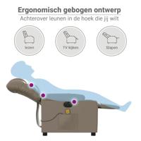 Massagestoel verstelbaar elektrisch kunstleer cappuccinokleurig - thumbnail