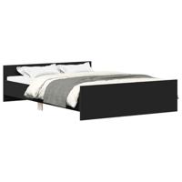Bedframe met hoofd- en voeteneinde zwart 135x190 cm - thumbnail