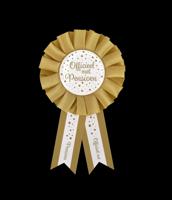 Party Rozet Officieel met Pensioen Goud/Wit - thumbnail