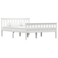 vidaXL Bedframe massief grenenhout wit 140x200 cm - thumbnail